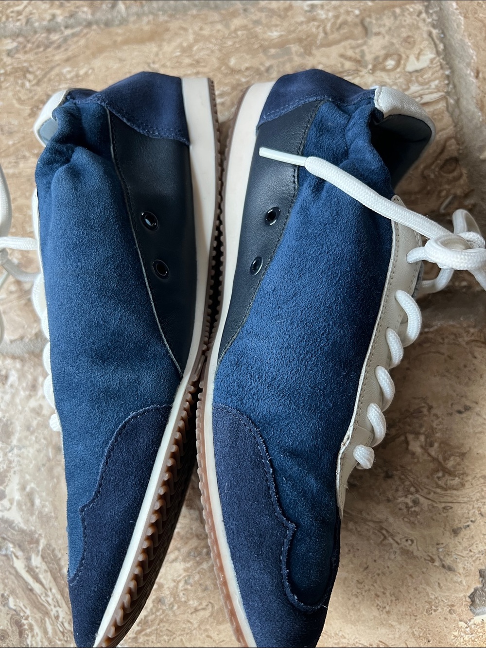 Tory Burch Blue and Cream Sneakers - Picture 2 of 7